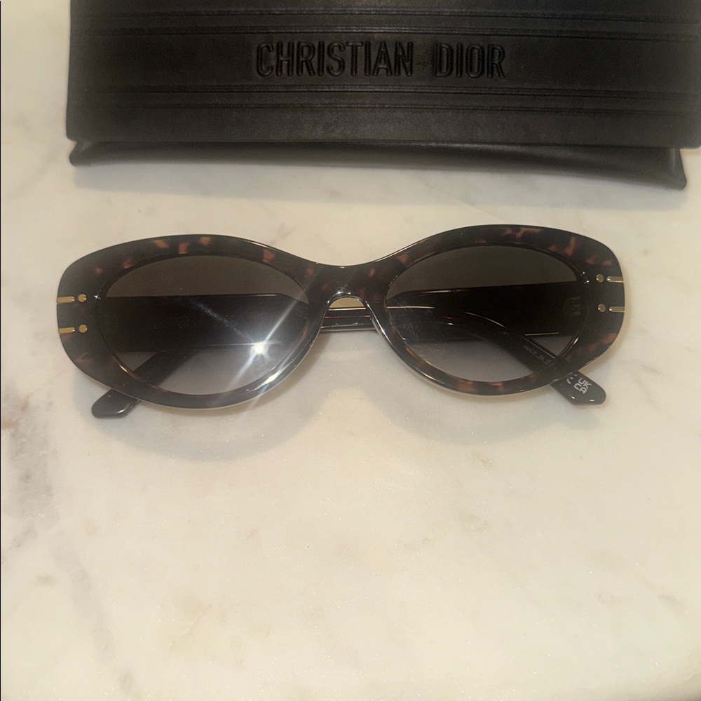 Dior B8U butterfly oval dark Havana  Sunglasses - Picture 6 of 12